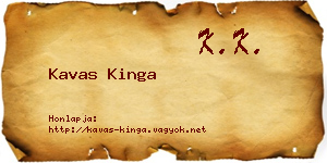 Kavas Kinga névjegykártya